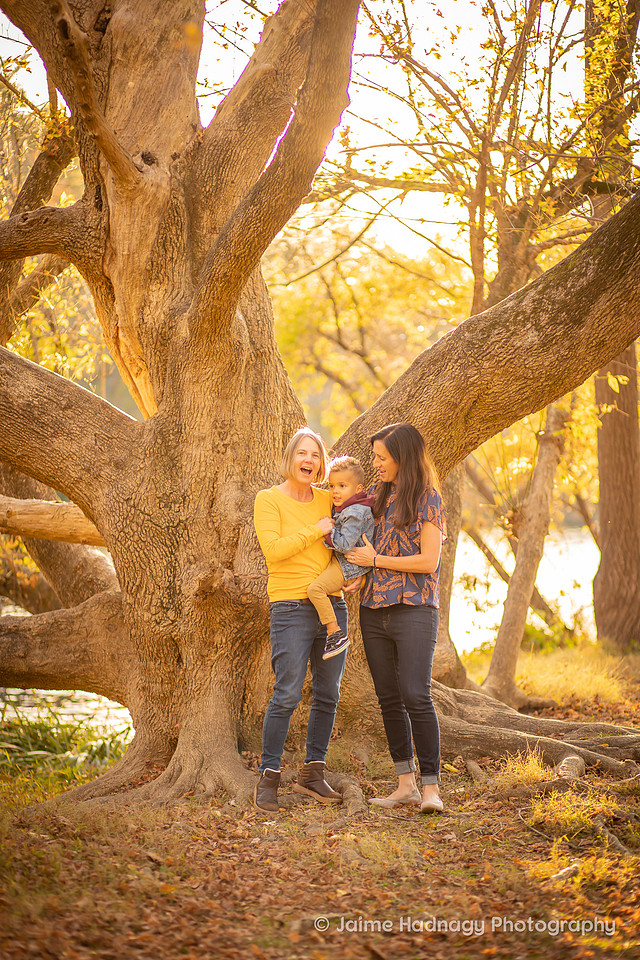 Two Moms and Baby Little Kid Fall Family Photos | Asheville Portrait Photographer