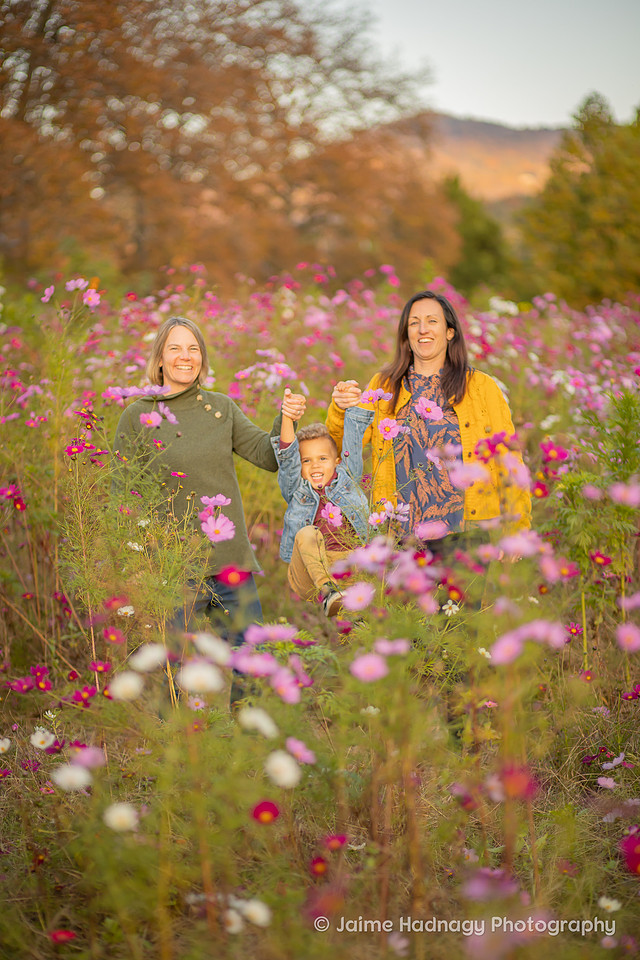 Two Moms and Baby Little Kid Fall Family Photos | Asheville Portrait Photographer