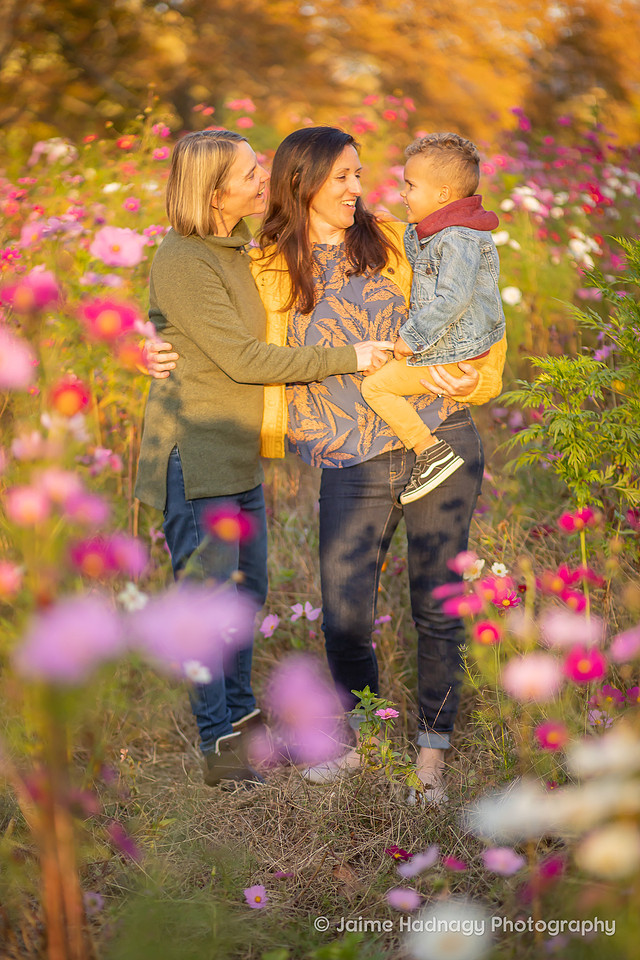Two Moms and Baby Little Kid Fall Family Photos | Asheville Portrait Photographer