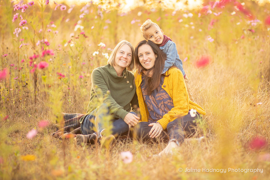Super Cute Family Photos In Flower Field | Asheville Family Photographer
