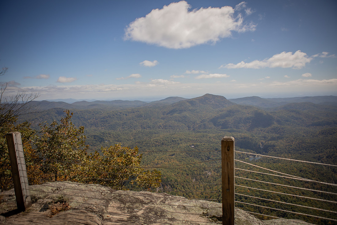 Hiking Proposal Photos at Whiteside Mountain in Fall in Highlands NC