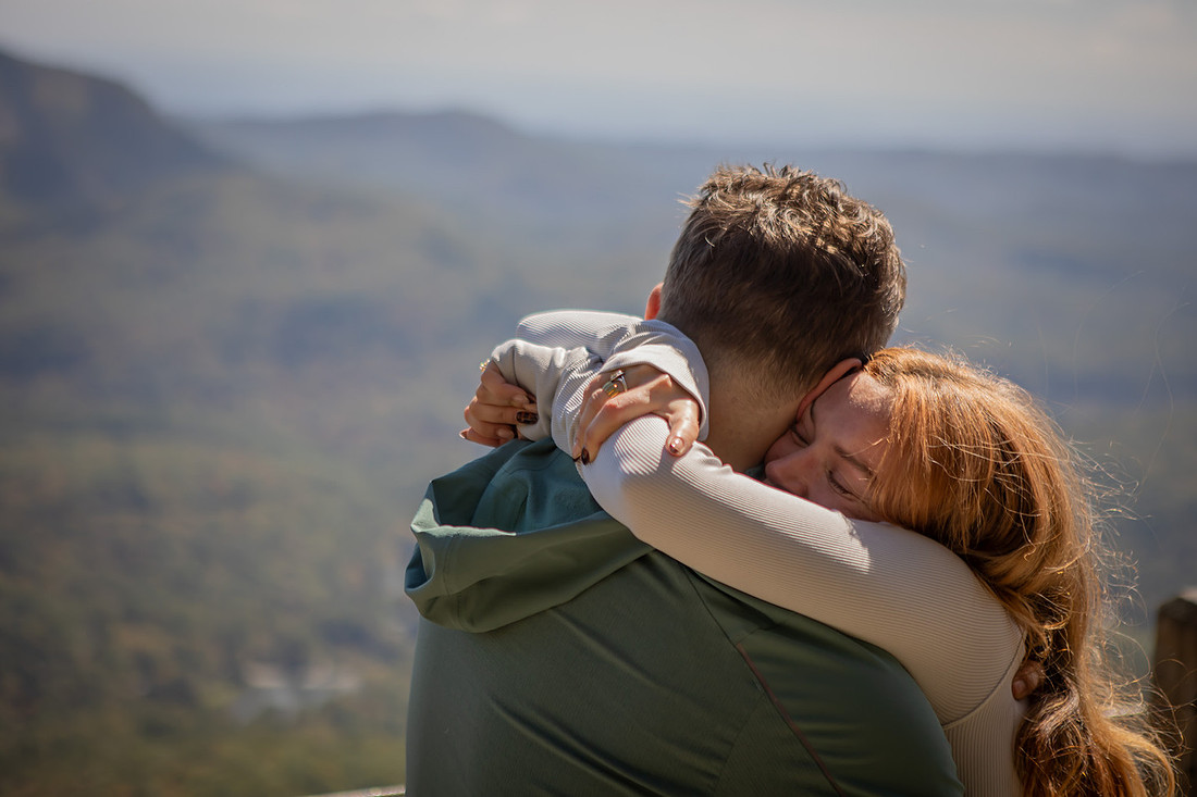Engagement Couples Photos Hiking Whiteside Mountain Things to do in Highlands NC