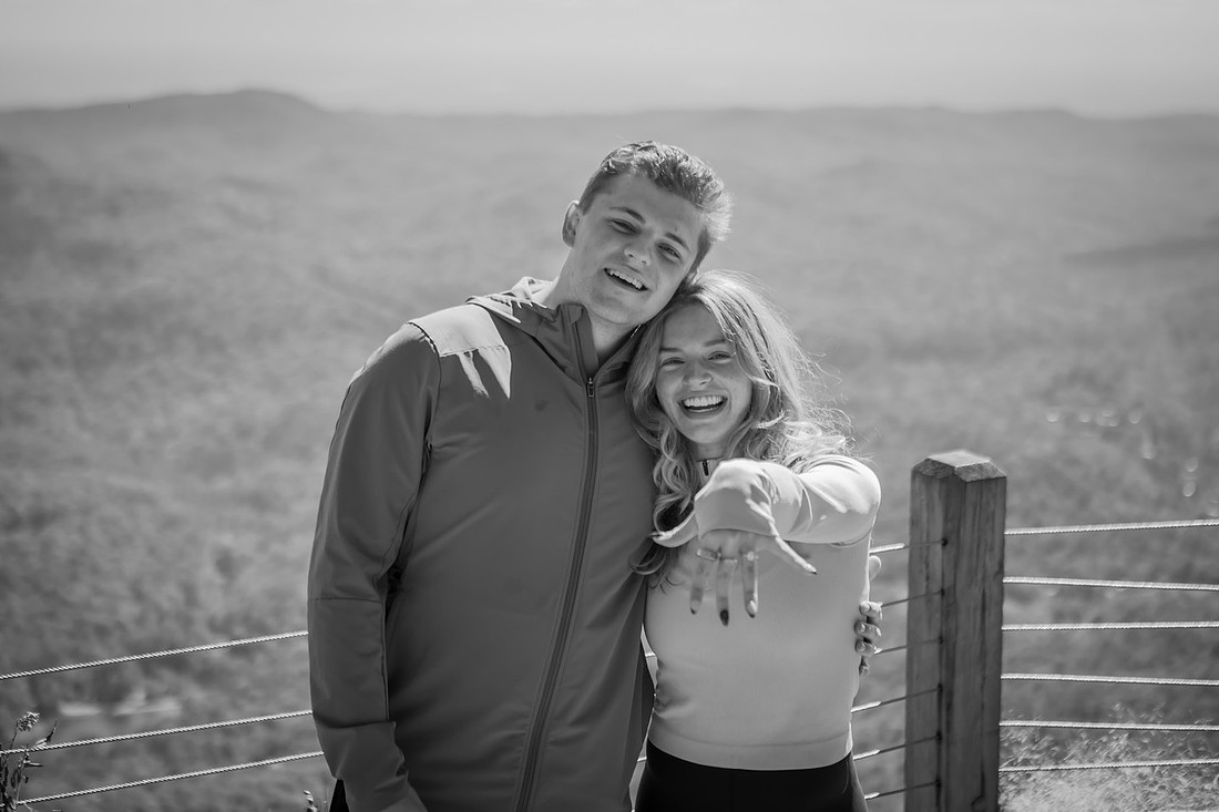 Engagement Couples Photos Hiking Whiteside Mountain Things to do in Highlands NC