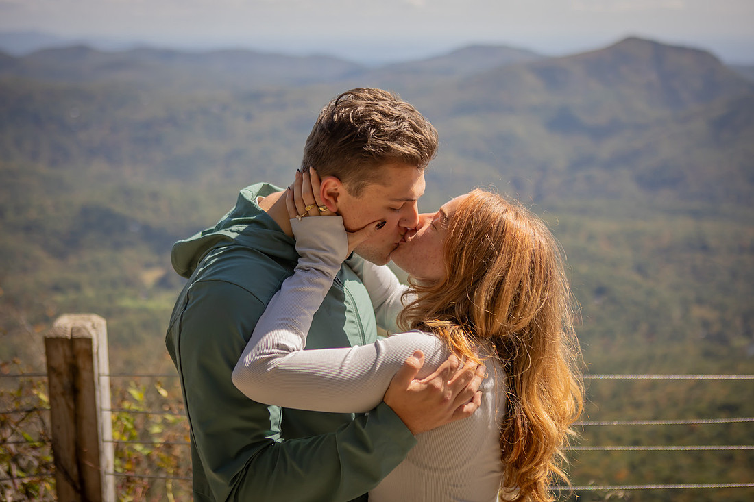 Engagement Couples Photos Hiking Whiteside Mountain Things to do in Highlands NC