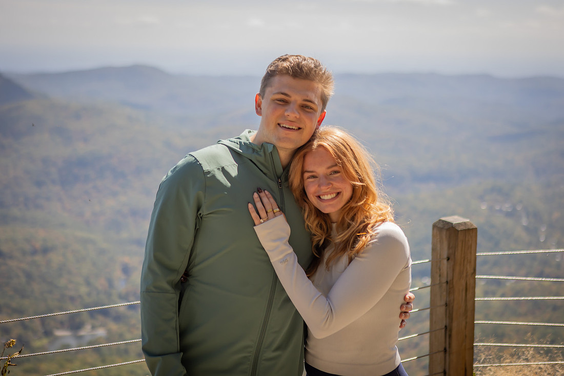 Engagement Couples Photos Hiking Whiteside Mountain Things to do in Highlands NC