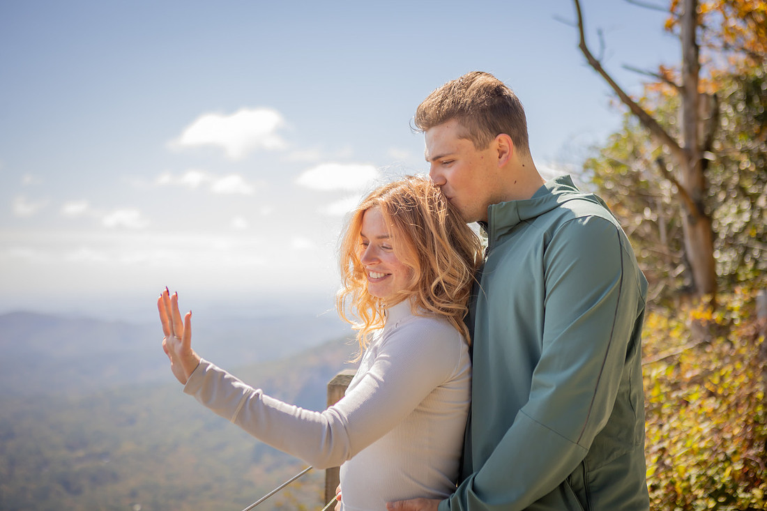 Engagement Couples Photos Hiking Whiteside Mountain Things to do in Highlands NC