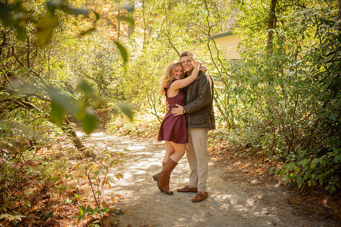 Engagement Photography at Botanical Gardens in Highlands