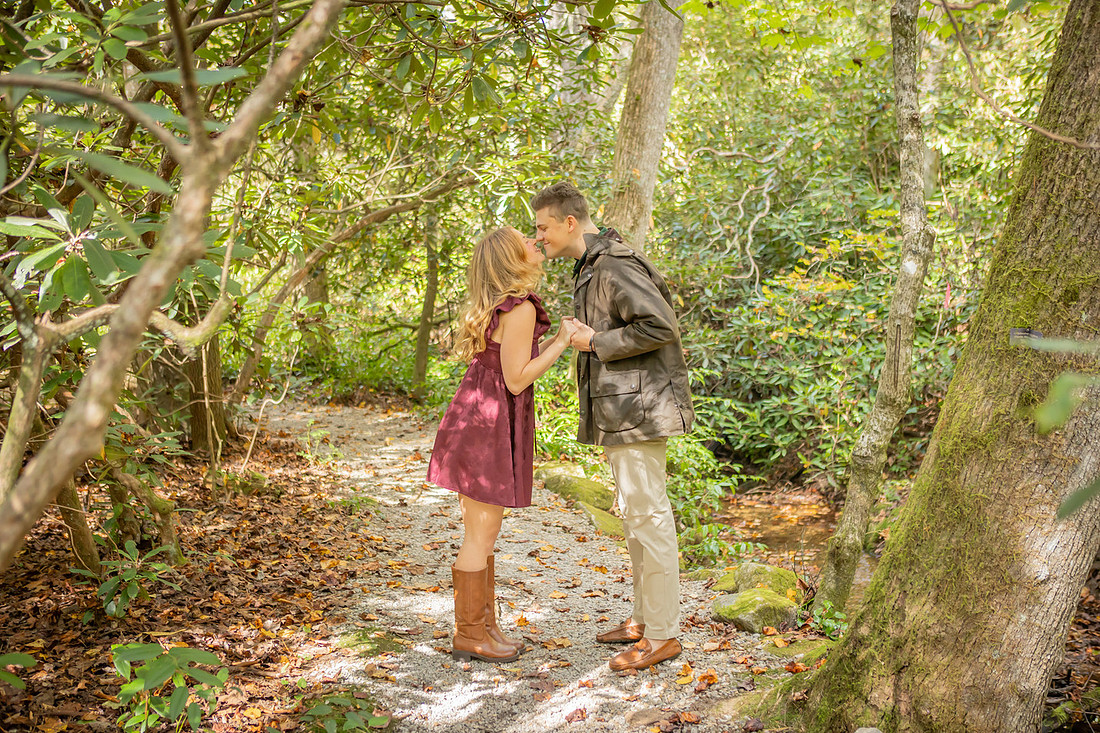 Engagement Photography at Botanical Gardens in Highlands