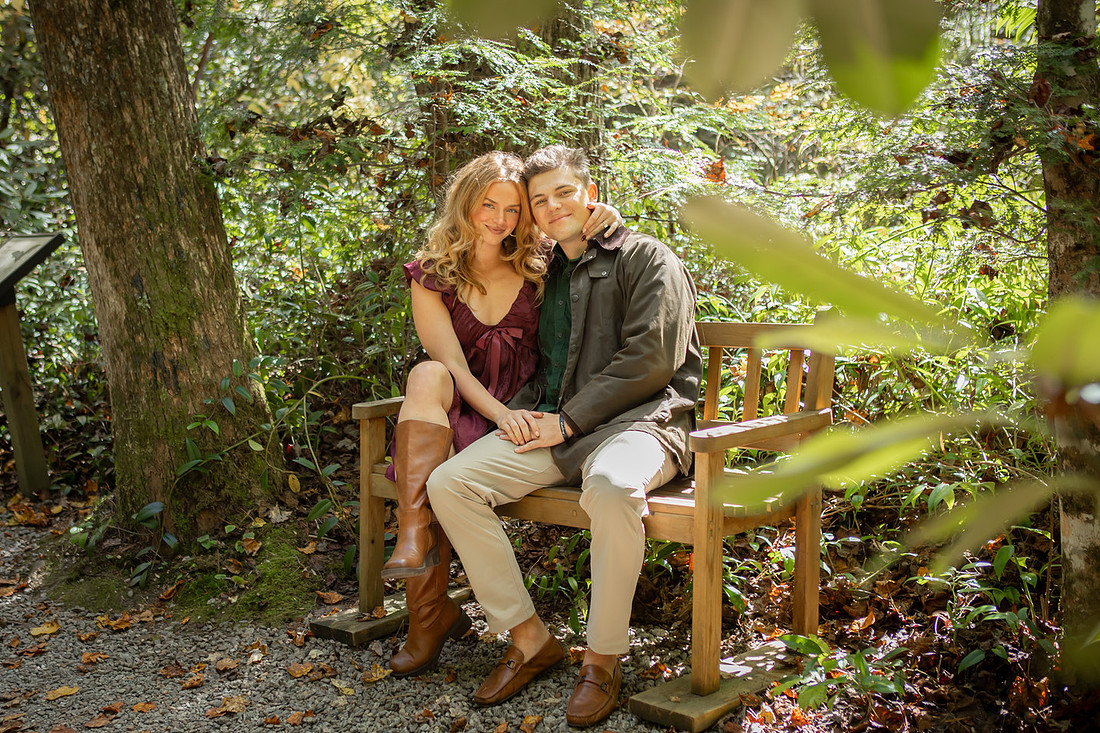 Engagement Photography at Botanical Gardens in Highlands