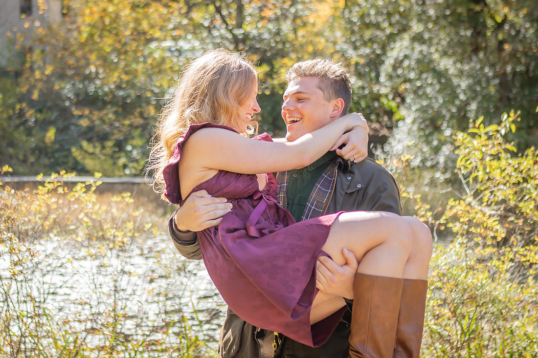 Engagement Couples Photos in Highlands NC at Botanical Gardens