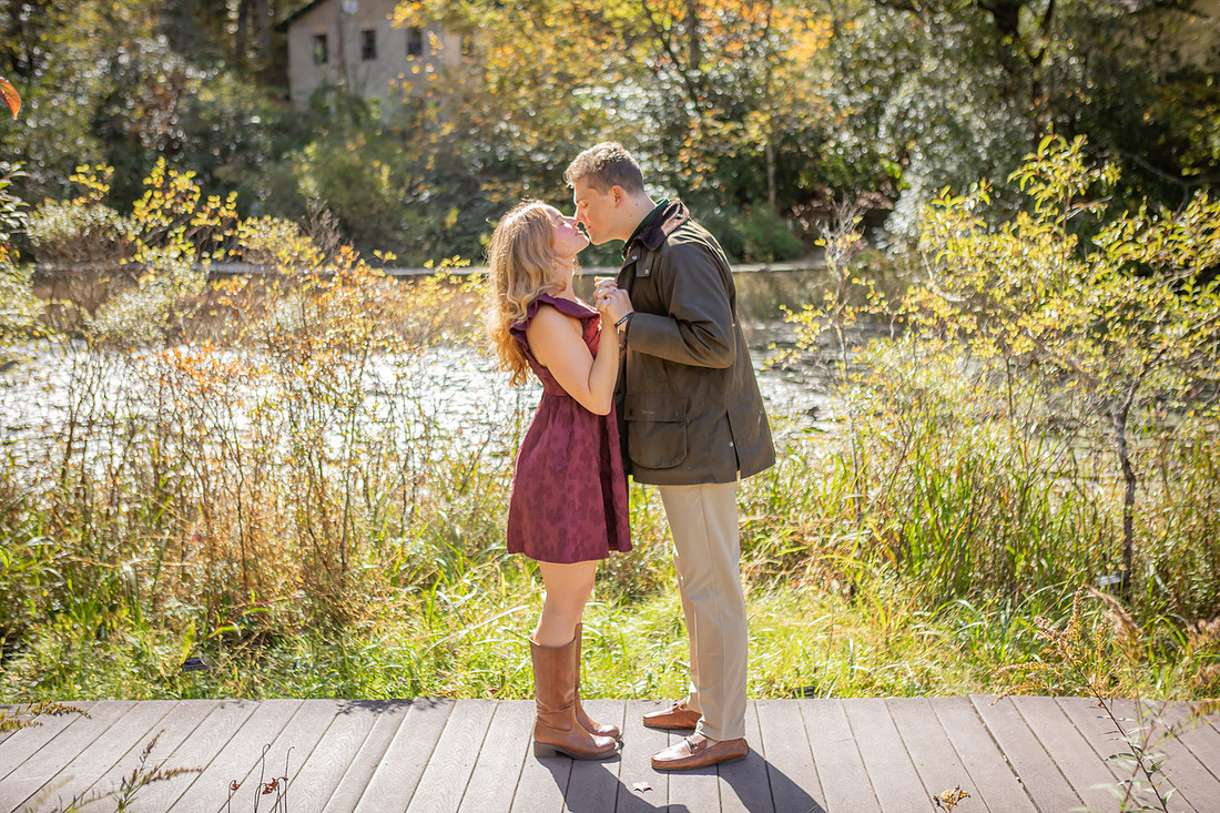 Engagement Couples Photos in Highlands NC at Botanical Gardens