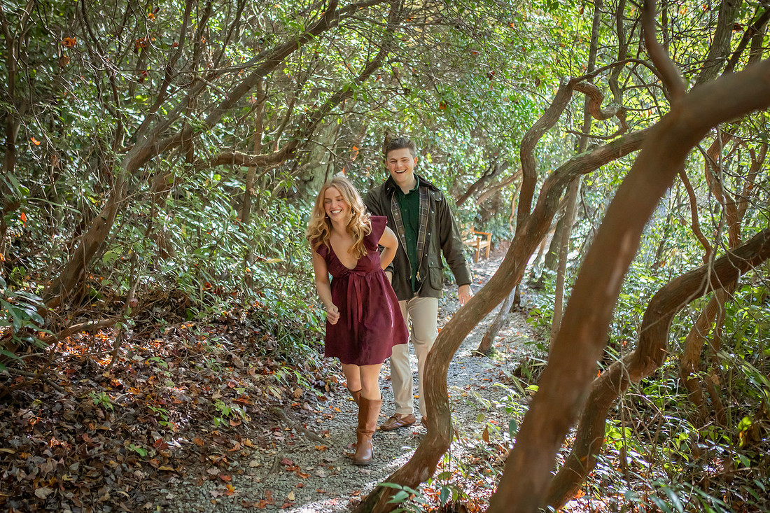 Engagement Couples Photos in Highlands NC at Botanical Gardens