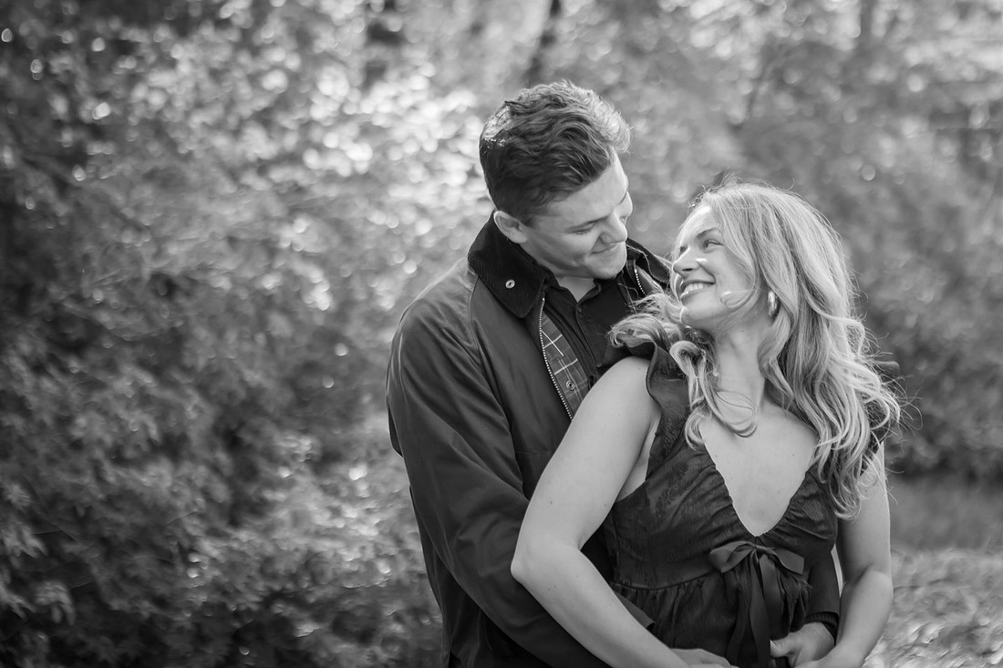 Engagement Photos in Nature in Highlands NC at Botanical Gardens Lake Loop