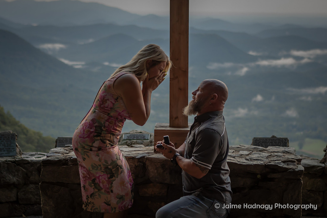 Beautiful Proposal at Pretty Place in Cleveland SC | Asheville Engagement Photographer