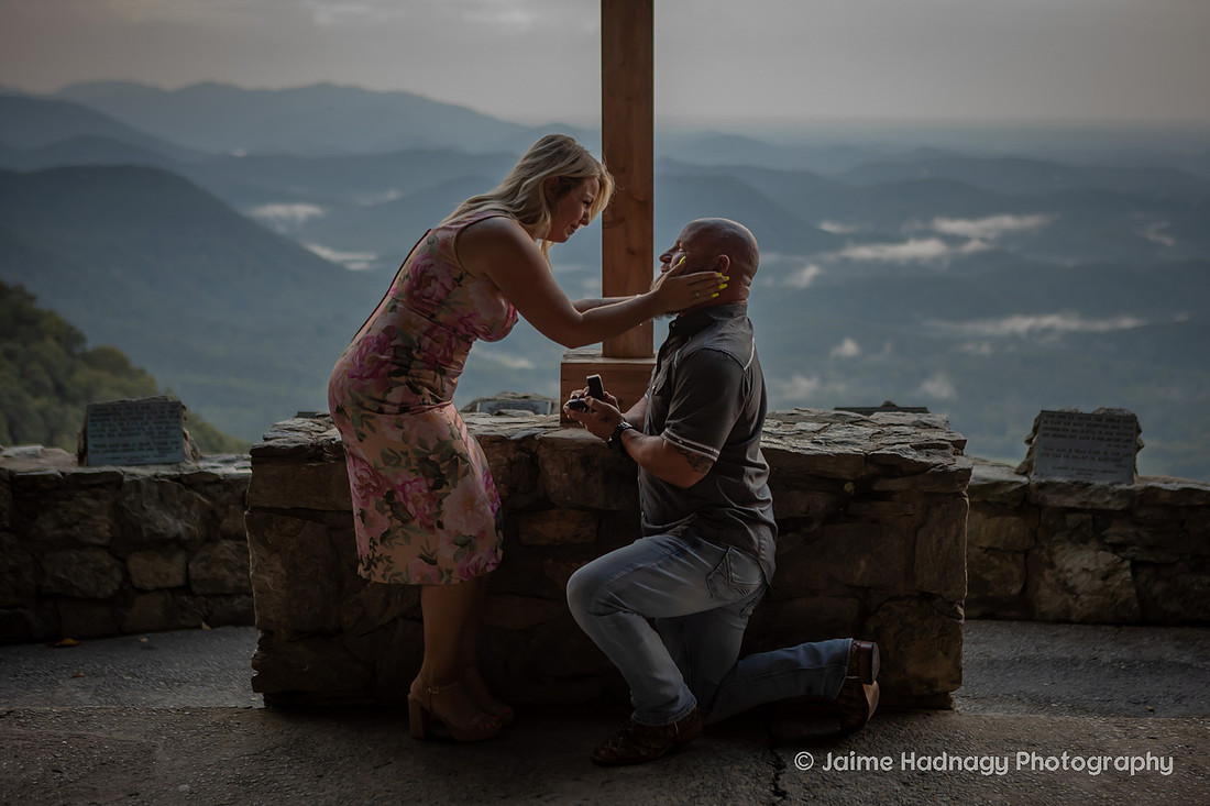 Beautiful Proposal at Pretty Place in Cleveland SC | Asheville Engagement Photographer