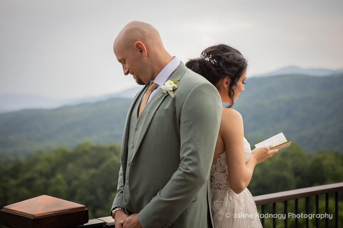First Look and Private Vows With Bride and Groom Before Wedding