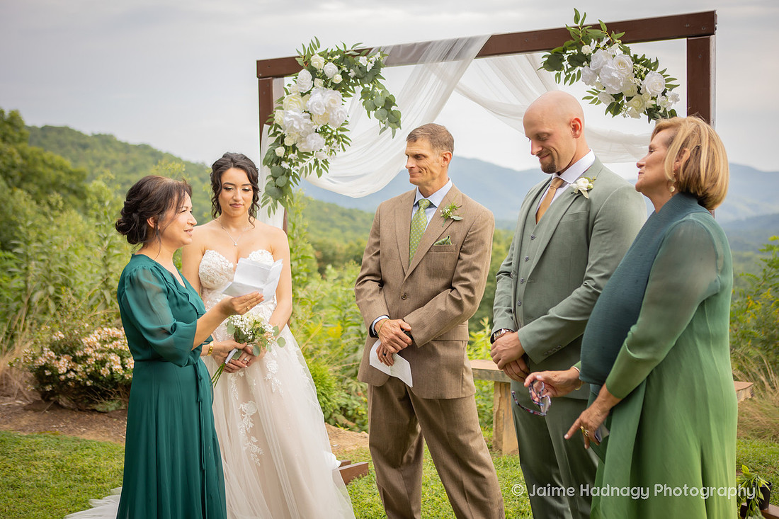 Asheville Wedding Ceremony Photography in the Mountains