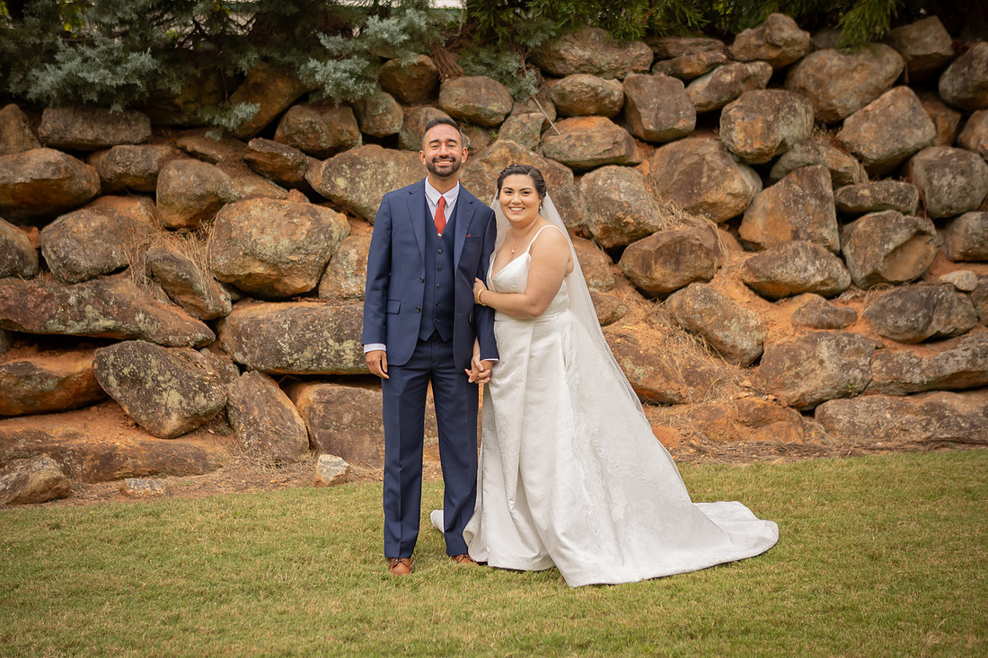 Bride and Groom Portrait at Larkins Sawmill Greenville SC