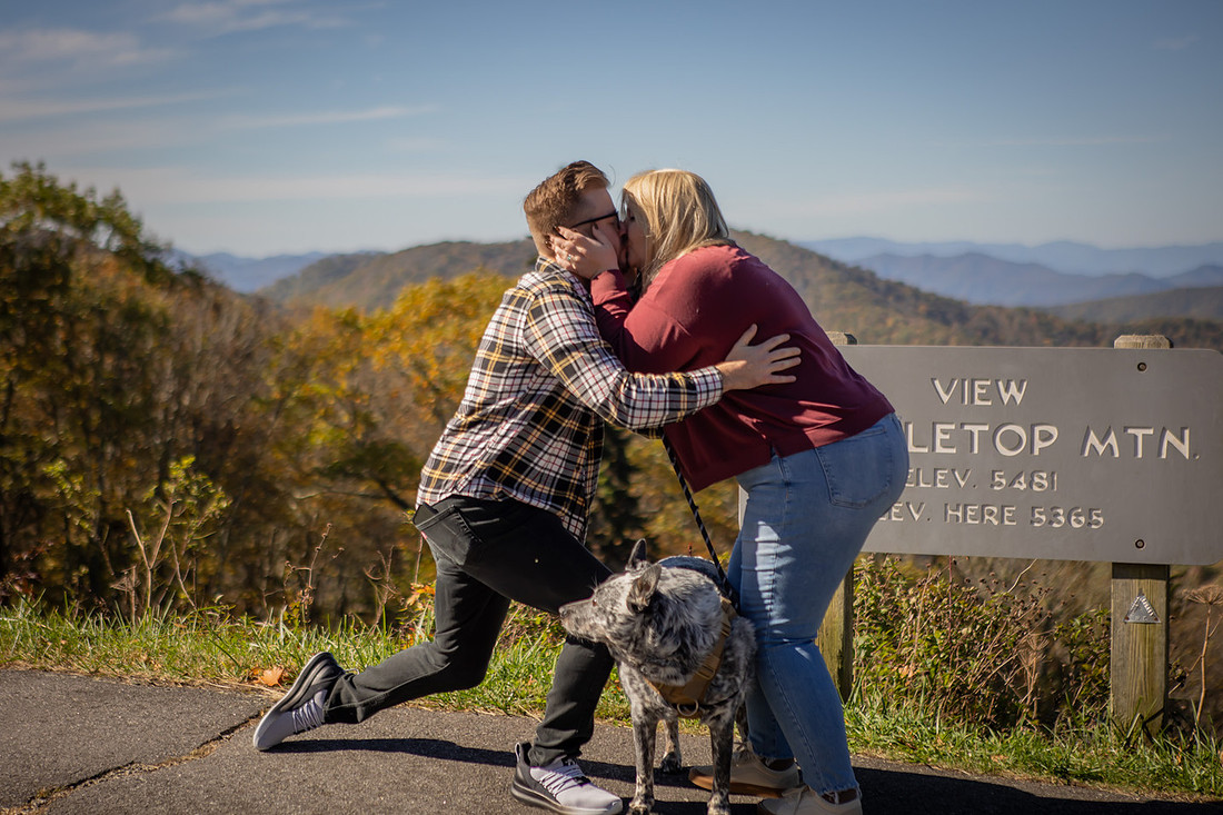 Blue Ridge Parkway Overlook Surprise Proposal | North Carolina Photographer