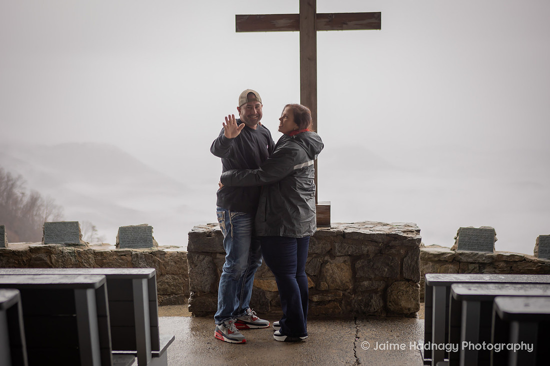 Engagement at Pretty Place in the Rain