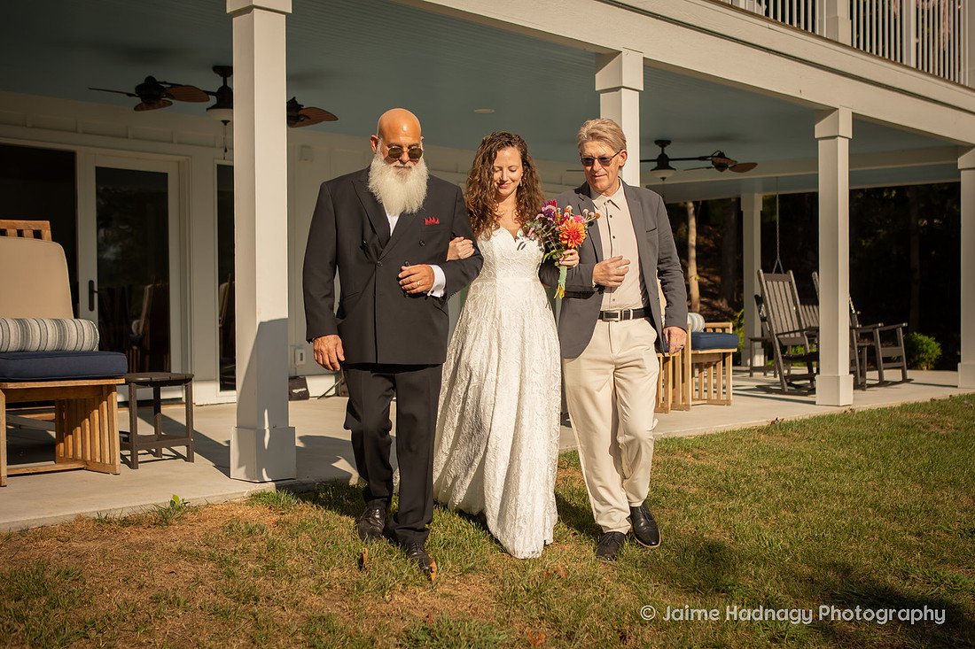 Backyard Wedding Ceremony at Lake Lure | Asheville Wedding Photographer