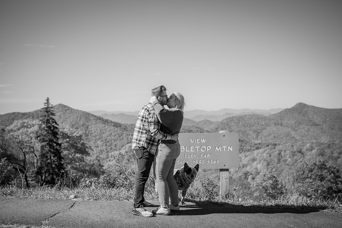Blue Ridge Parkway Overlook Surprise Proposal | North Carolina Photographer