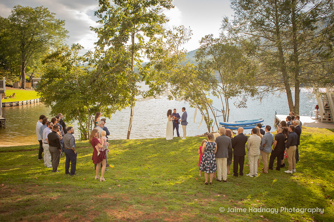 Wedding in Backyard at Lake Lure | Western NC Photographer