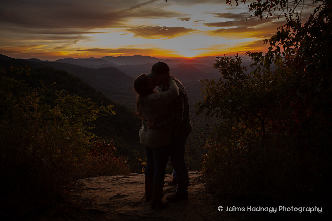 Sunrise Proposal at Pretty Place | Asheville Engagement Photographer