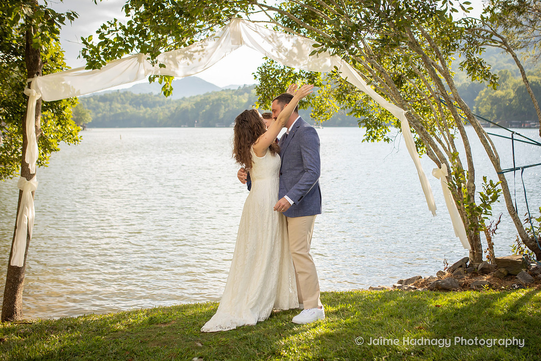 Wedding in Backyard at Lake Lure | Western NC Photographer