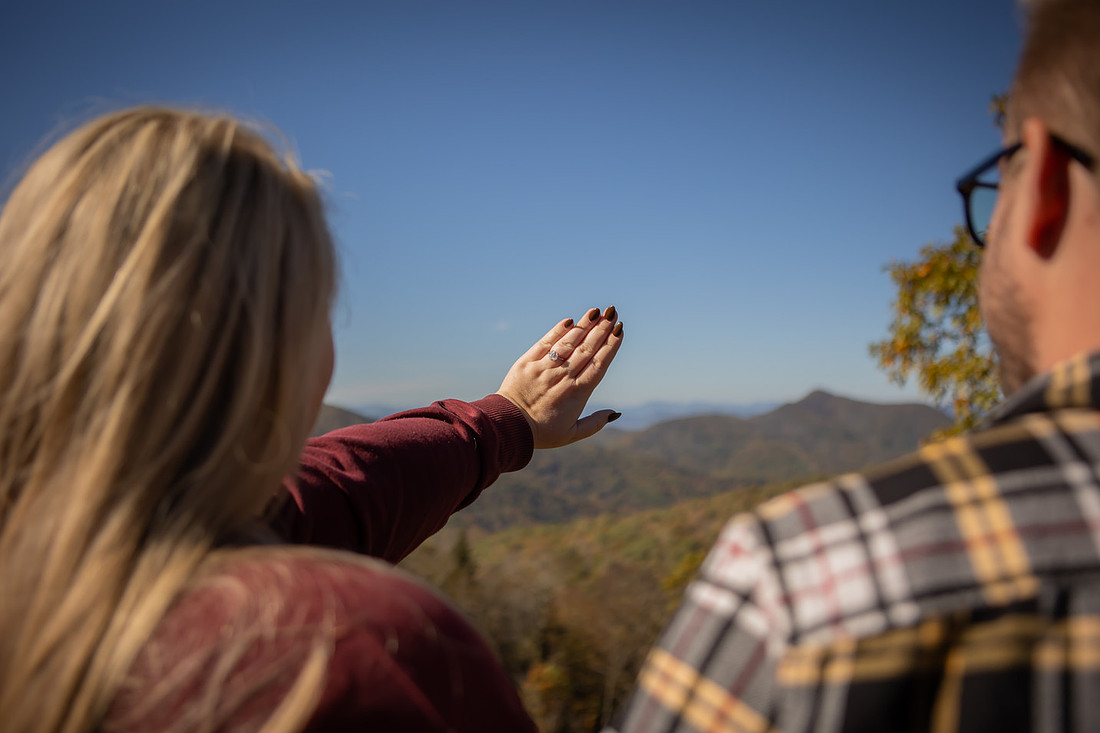 Mountain View Proposal with Dog | Asheville Photographer