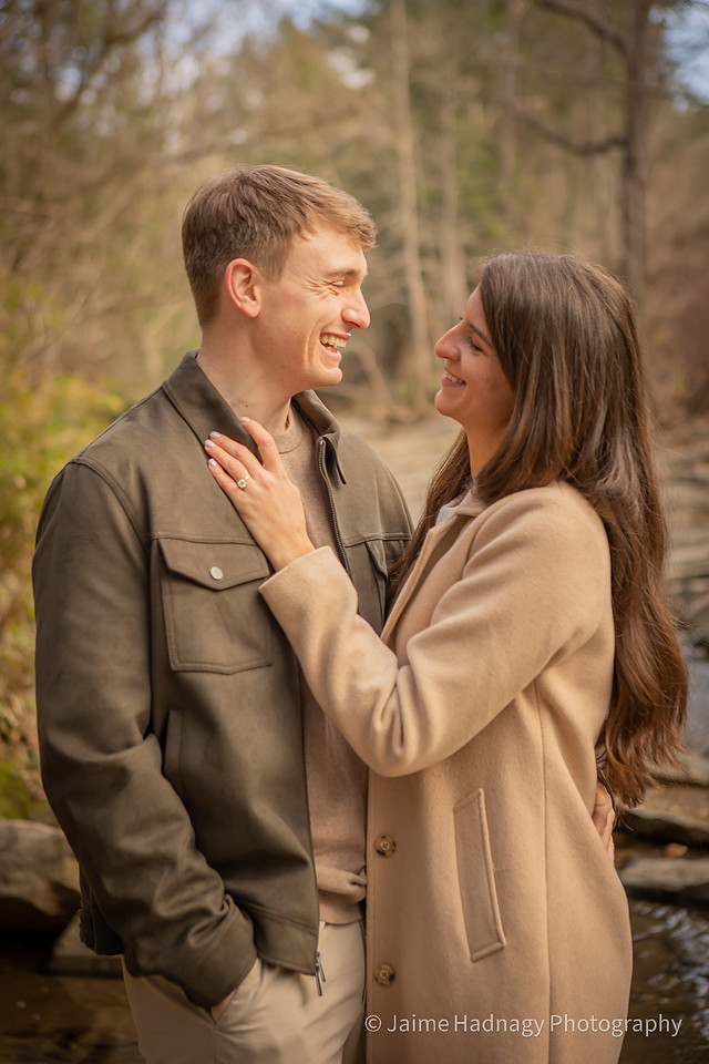 Engagement Session after Surprise Proposal in Asheville at Botanical Gardens