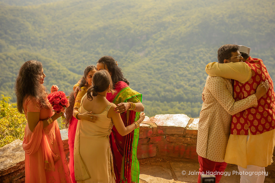 Beautiful Indian Small Wedding Ceremony on Blue Ridge Parkway | North Carolina Elopement Photographer