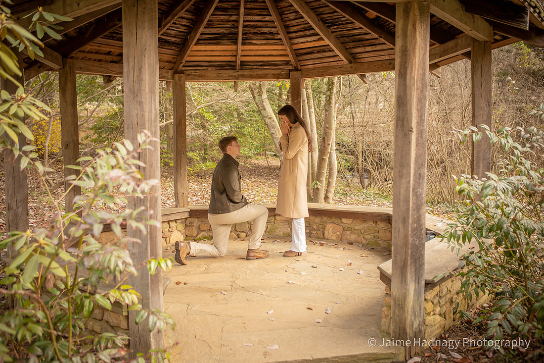 Surprise Proposal at Asheville Botanical Gardens | Asheville Engagement Photographer