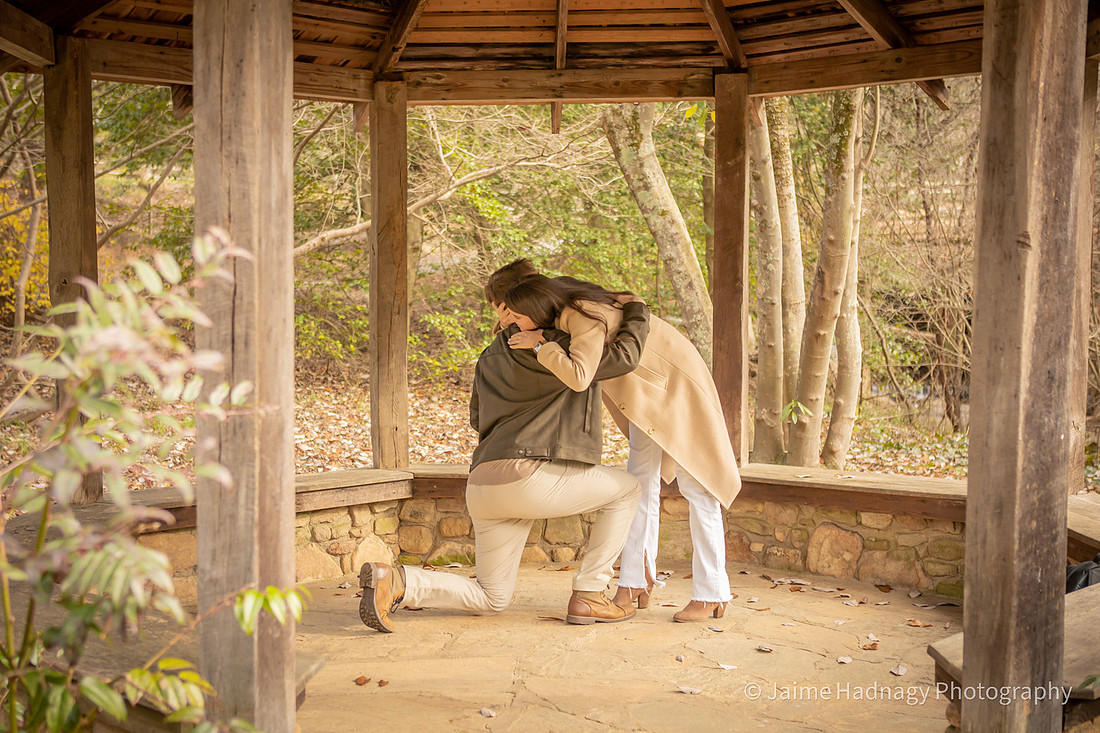 Surprise Proposal at Asheville Botanical Gardens | Asheville Engagement Photographer