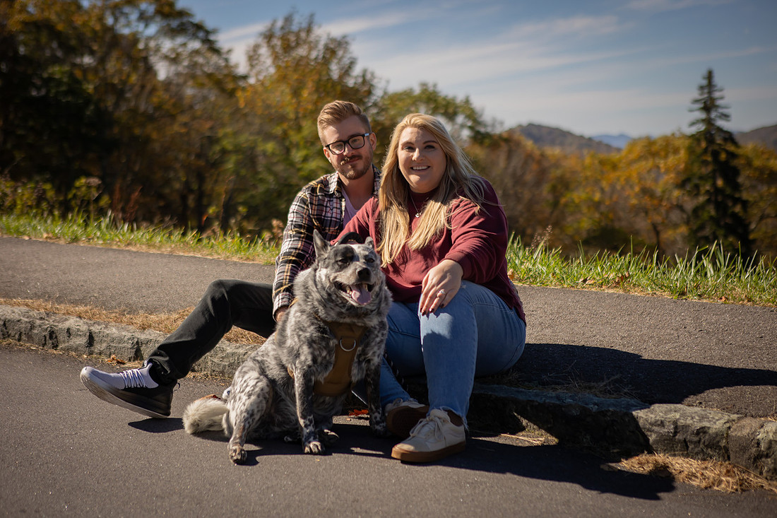 Mountain View Proposal with Dog | Asheville Photographer