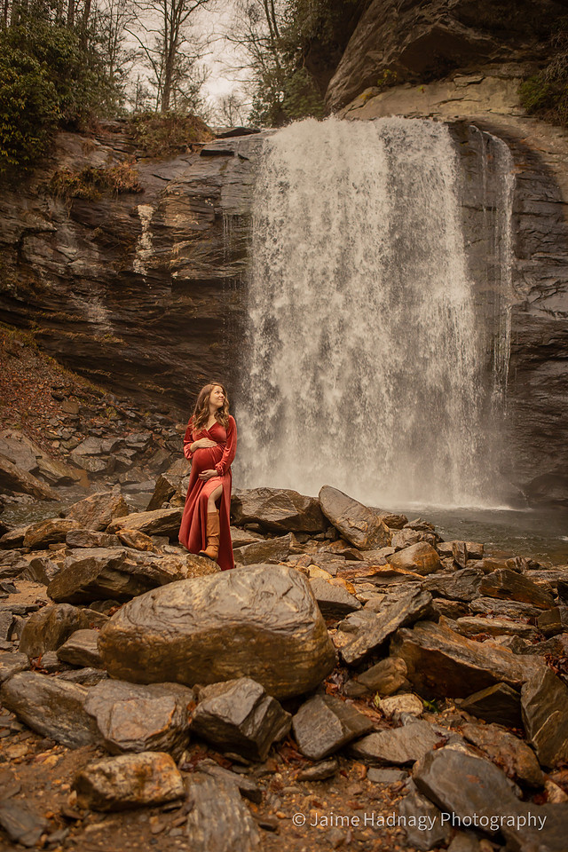 Waterfall Maternity Photo Session | Brevard Pregnancy Photographer