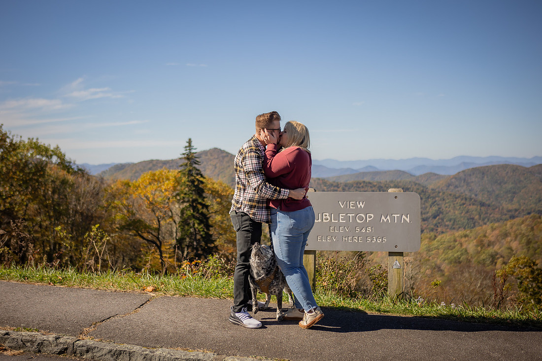 Blue Ridge Parkway Overlook Surprise Proposal | North Carolina Photographer