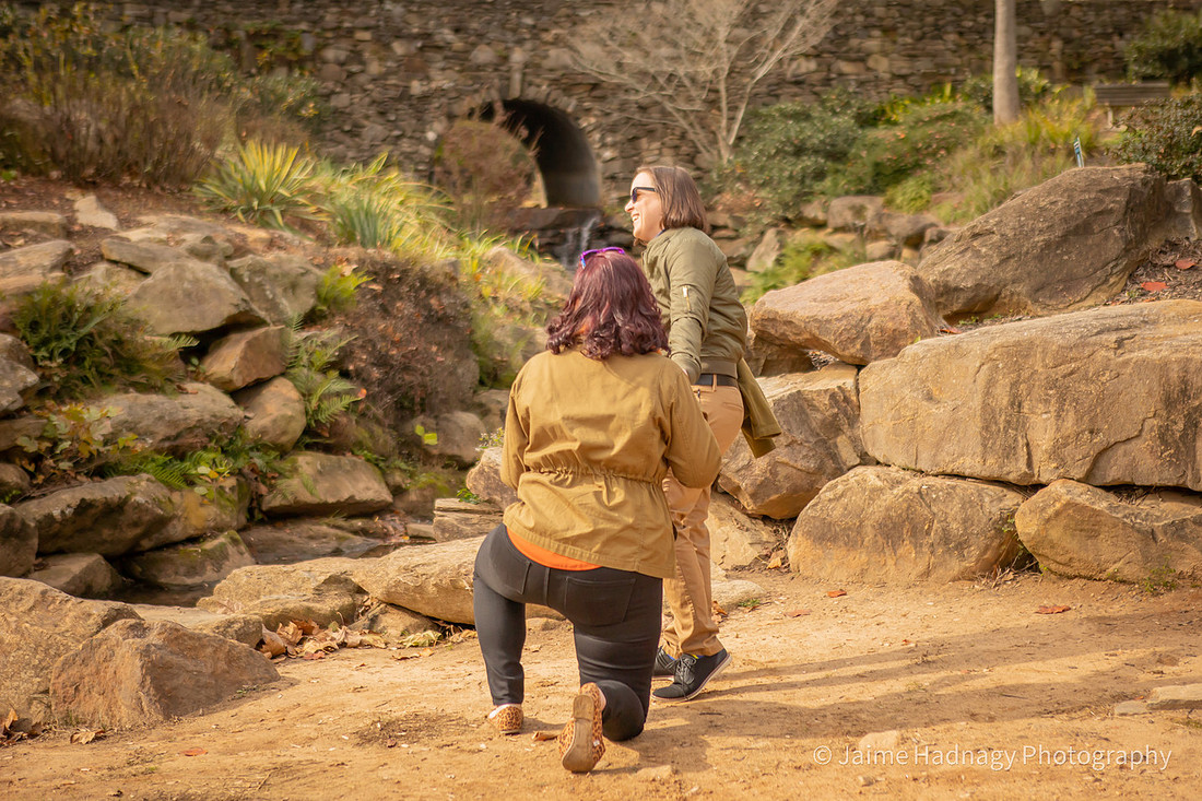 Surprise Proposal At Falls Park | Asheville Photographer Greenville