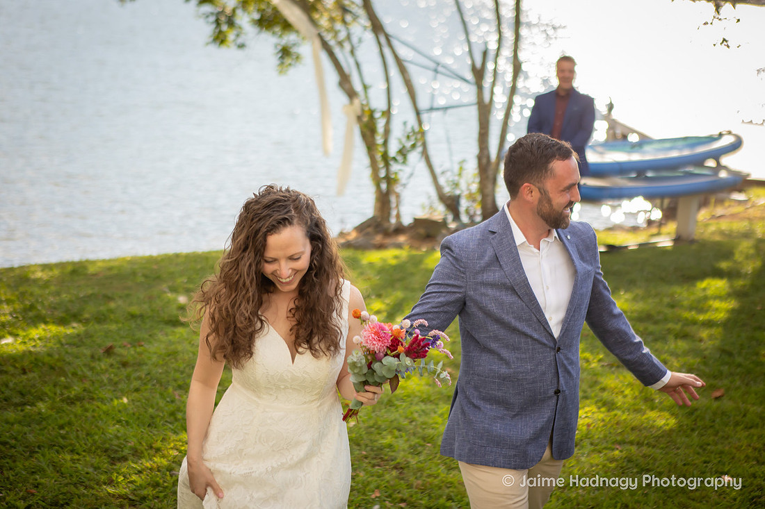 Wedding in Backyard at Lake Lure | Western NC Photographer