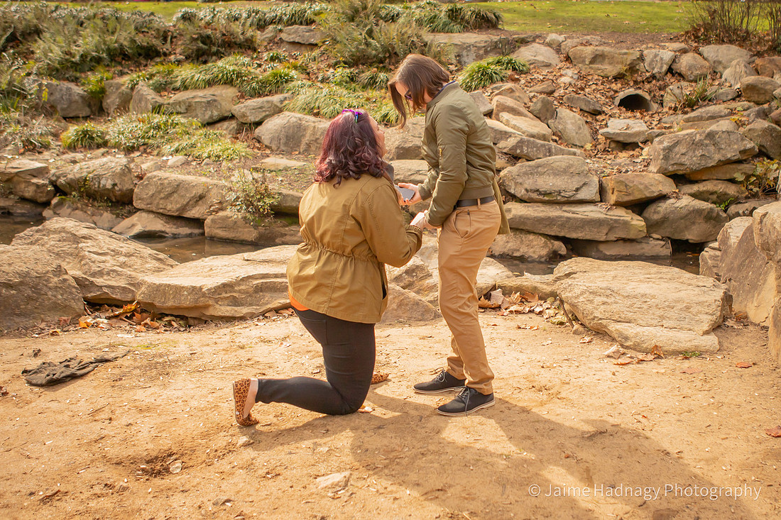 Surprise Proposal At Falls Park | Asheville Photographer Greenville