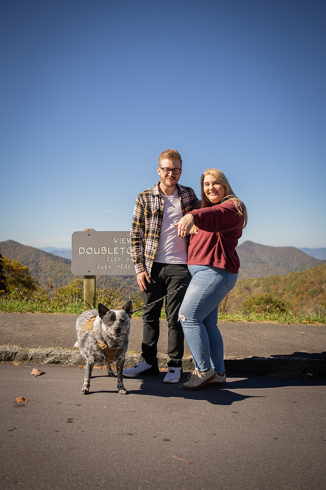 Mountain View Proposal with Dog | Asheville Photographer