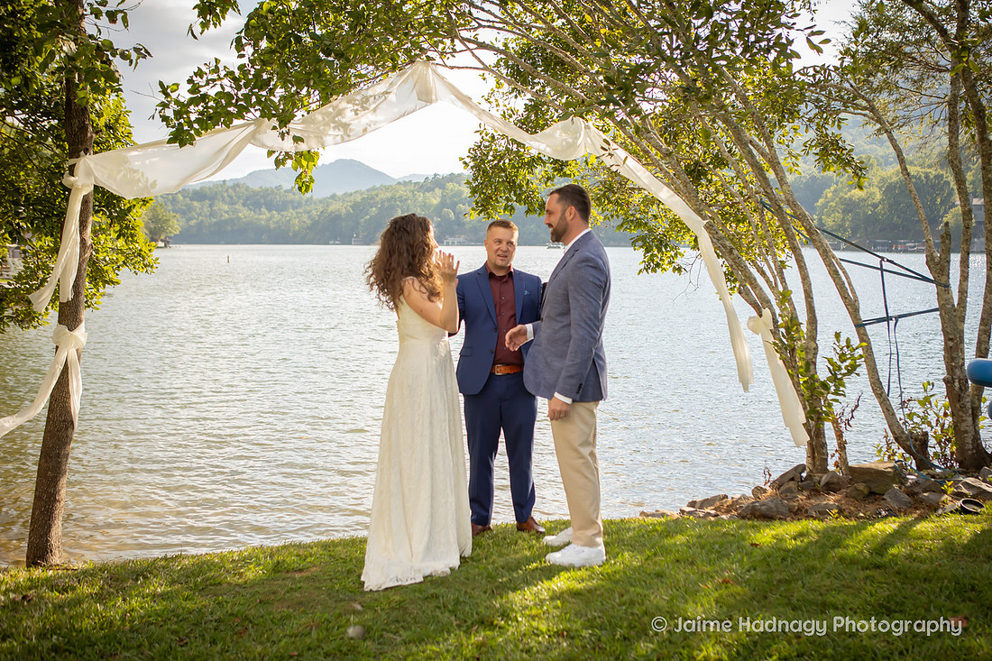 Wedding in Backyard at Lake Lure | Western NC Photographer