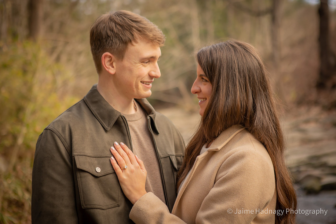 Engagement Session after Surprise Proposal in Asheville at Botanical Gardens