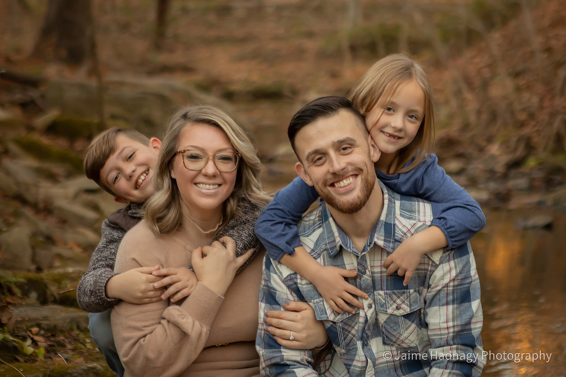 Family Portrait in Asheville by a River
