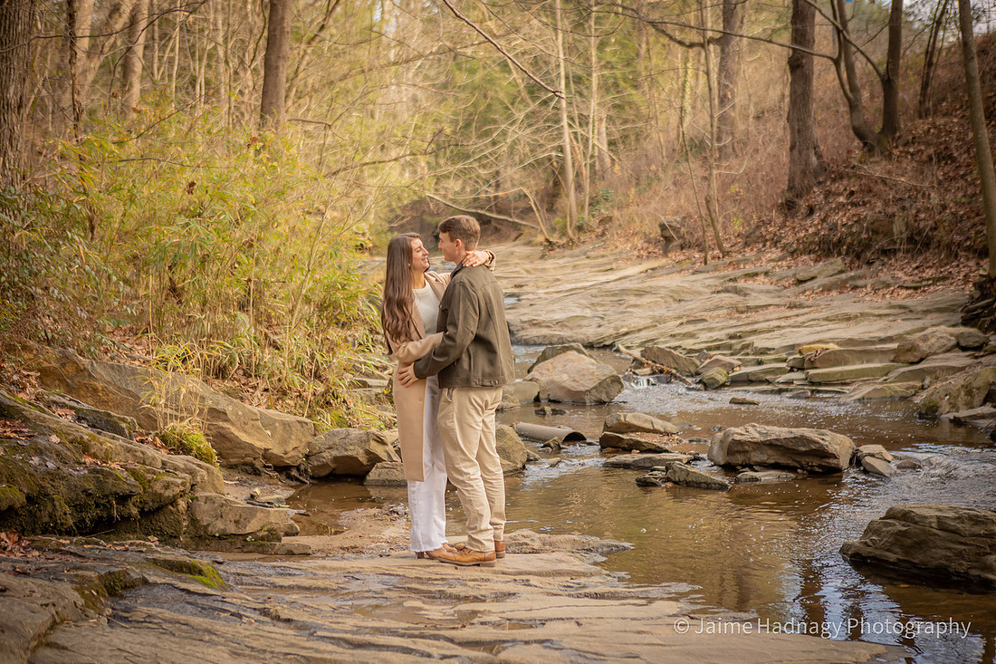 Engagement Session after Surprise Proposal in Asheville at Botanical Gardens