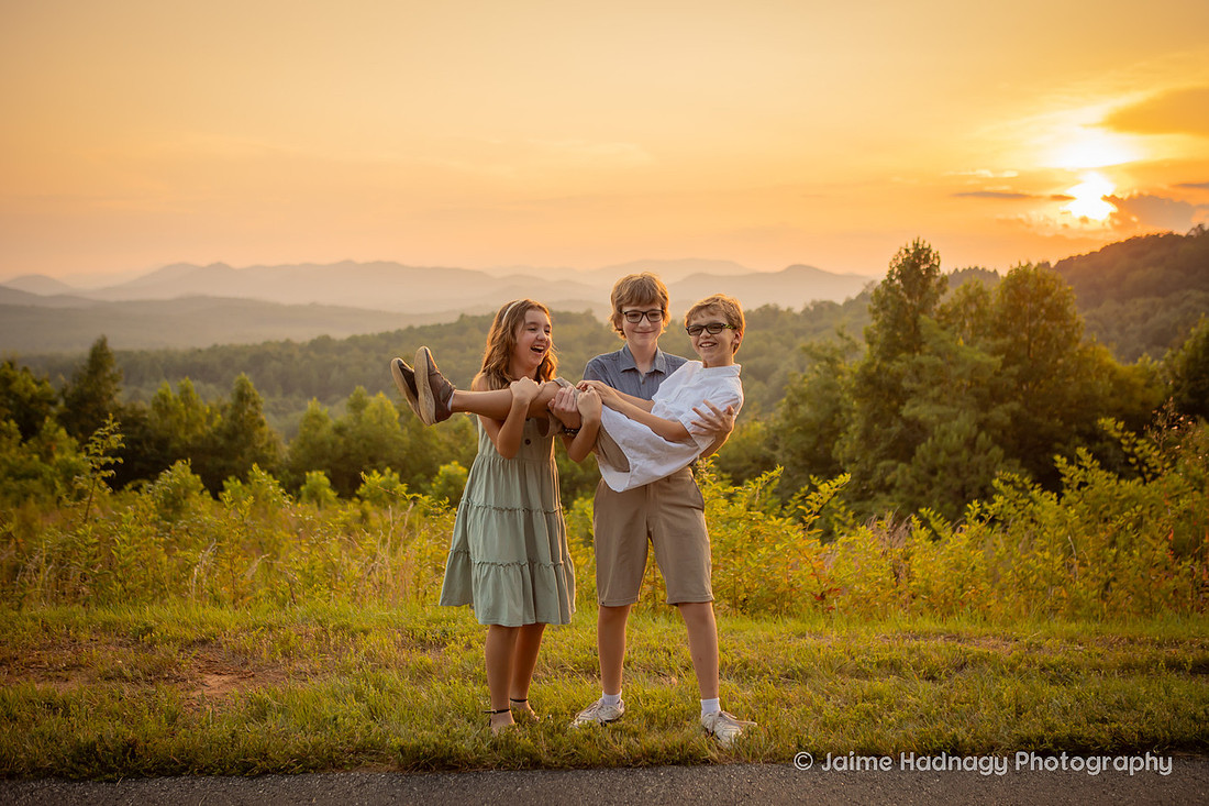 Sunset Family Photos Golden Hour 