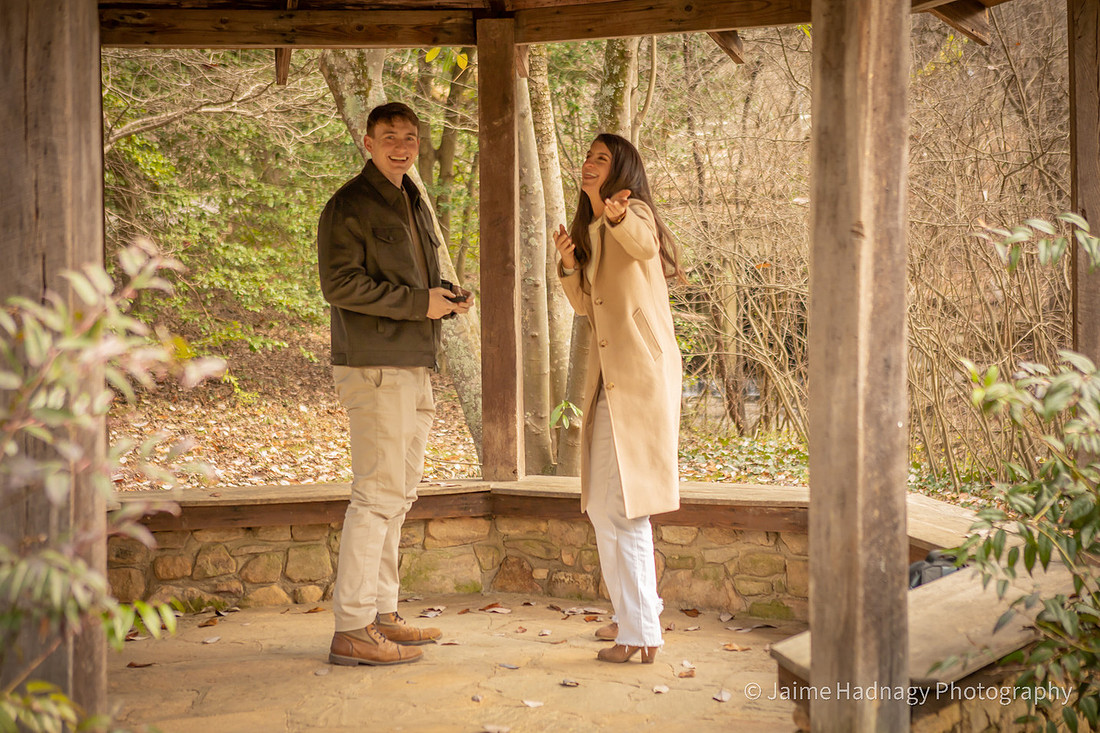 Surprise Proposal at Asheville Botanical Gardens | Asheville Engagement Photographer
