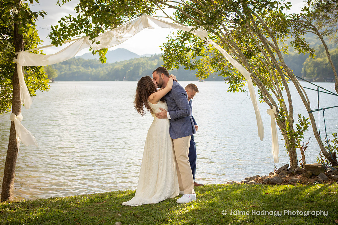 Wedding in Backyard at Lake Lure | Western NC Photographer