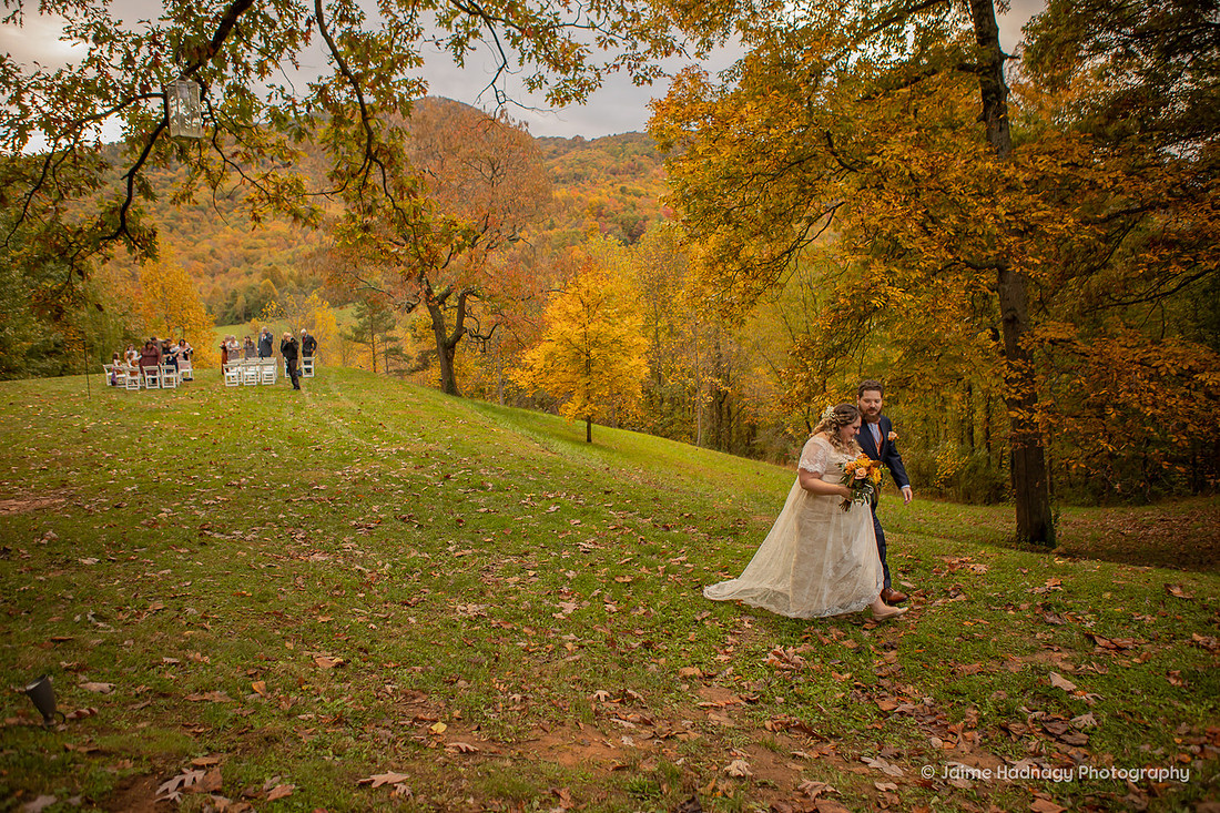 Engadine Inn & Cabins Small Mountain Wedding in Fall Western NC | Asheville Photographer