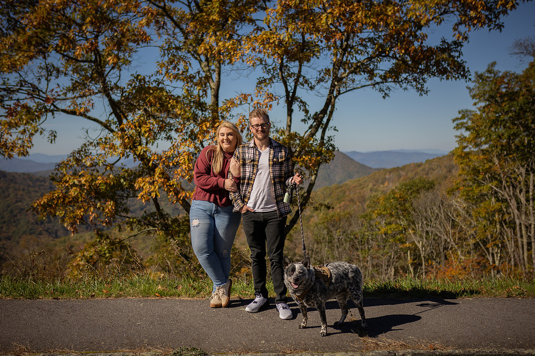 Mountain View Proposal with Dog | Asheville Photographer